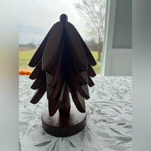 Tree shaped wooden trivets, tree coasters, collapsible holiday decor